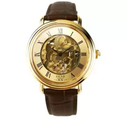 ZENO Skelett Ltd. Handaufzuguhr vergoldet Edition 17 champagne