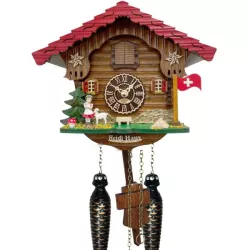 Kuckucksuhr Chalet Swiss Holz Q-Wanduhr Heidi Haus