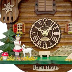 Kuckucksuhr Chalet Swiss Holz Q-Wanduhr Heidi Haus