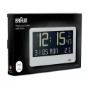 BRAUN Wanduhr LCD digital Funk Thermometer weiss