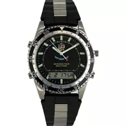 NORTH EAGLES Pluton Digi-Analog NOS Quartzuhr schwarz