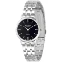 ZENO-WATCH BASEL Bauhaus Damenuhr Quartz Edelstahl schwarz