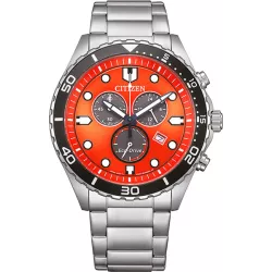 CITIZEN Sport Eco-Drive Solar Chronograph Stahl orange
