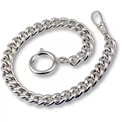 Taschenuhrkette Panzerkette chrom poliert