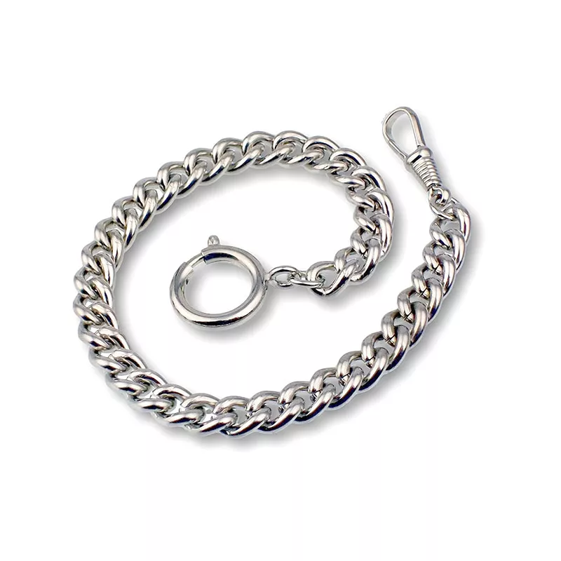 Taschenuhrkette Panzerkette chrom poliert