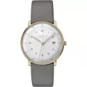 Junghans MAX BILL 38 Mega Solar Funkuhr vergoldet weiss Zahlen