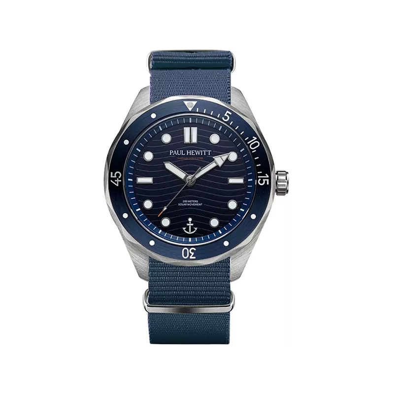 PAUL HEWITT Ocean Diver Solar Taucheruhr Recy-Stahl Nato blau