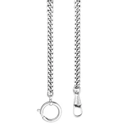 Taschenuhrkette Panzerkette chrom flach