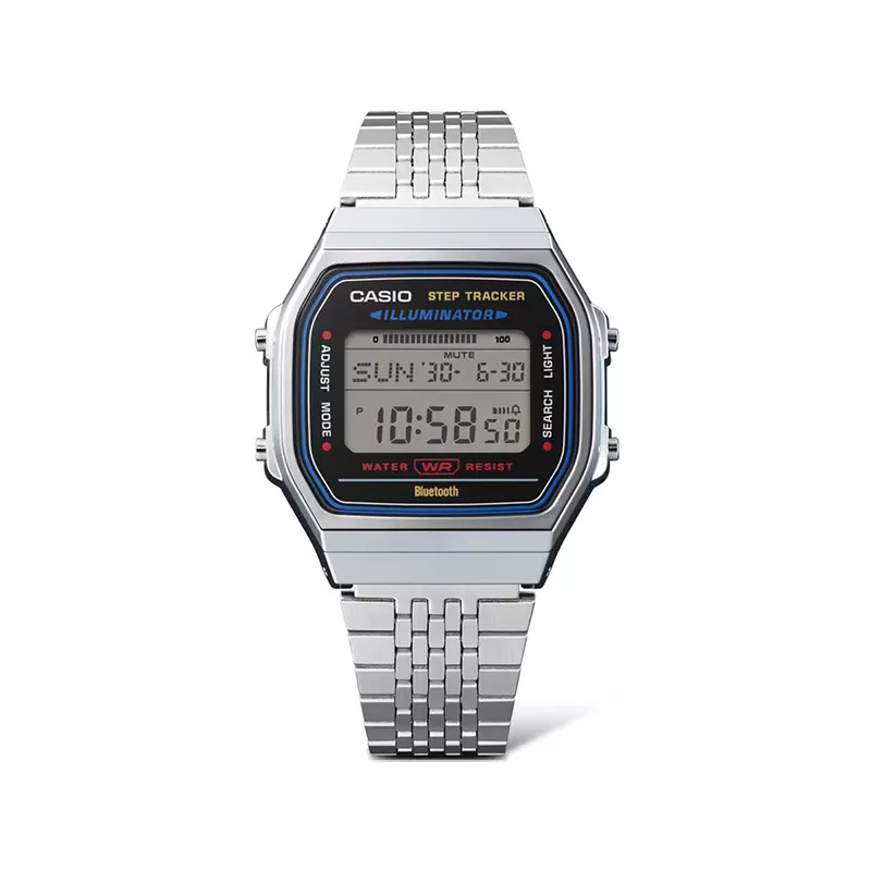 CASIO Vintage LCD Vintage Iconic Connect silber