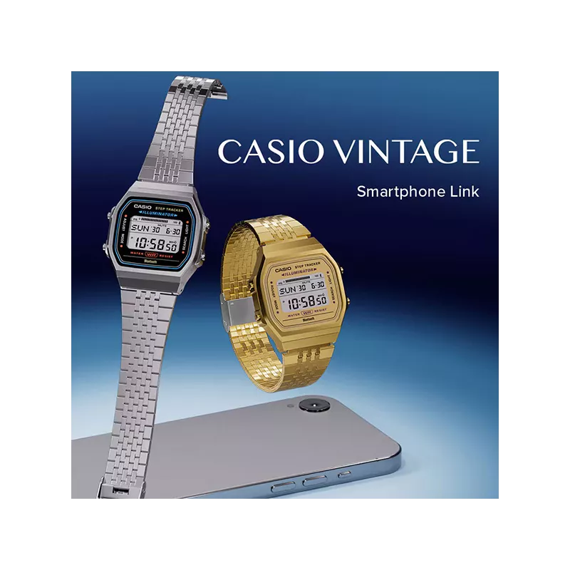 CASIO Vintage LCD Vintage Iconic Connect silber