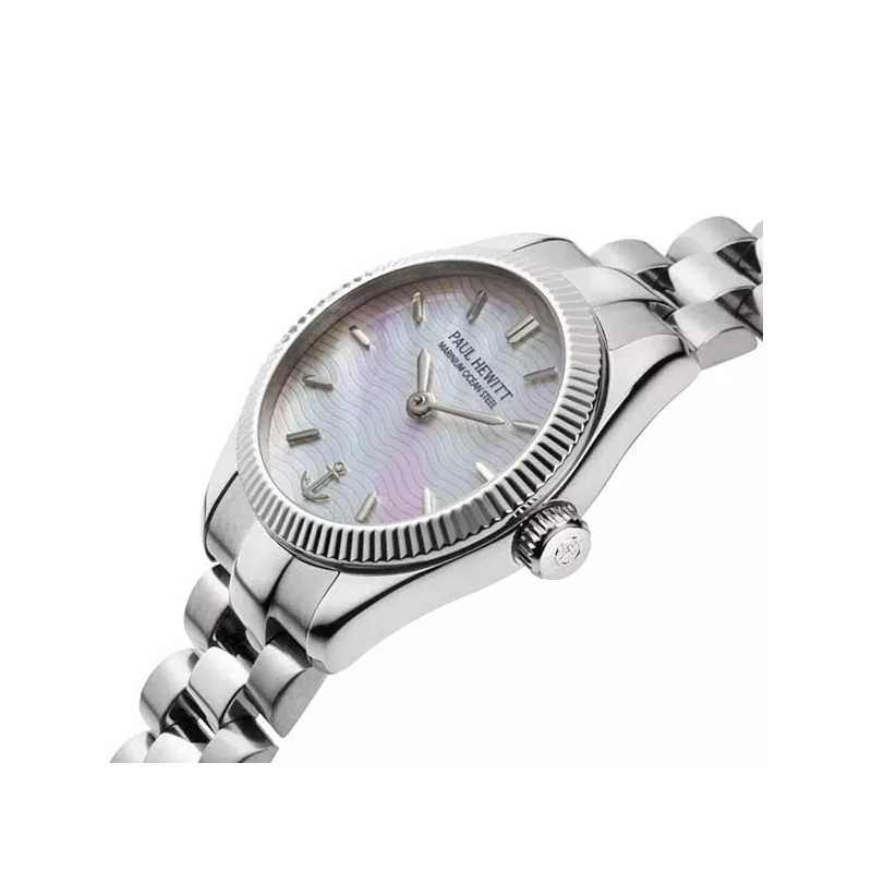 PAUL HEWITT Damenuhr Petit Soleil round 25 Solar Recy-Stahl pearl
