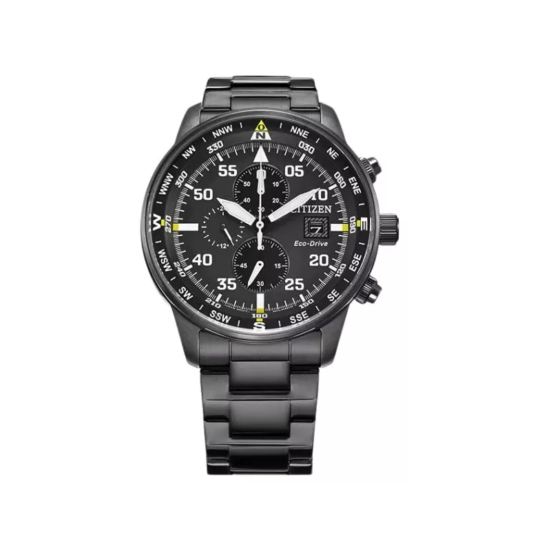 CITIZEN Flieger Chronograph Eco Drive Solaruhr schwarz