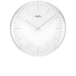 AMS Bauhaus Quartzwanduhr silber gross