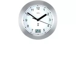 AMS Funk Tisch- Wanduhr Baduhr Thermometer 17cm