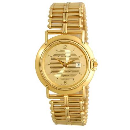 CATENA Othello Flatline flache Quartz Armbanduhr gold