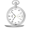 Klassik Taschenuhr Handaufzug Silber Numbers Flora