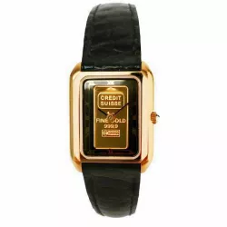 CATENA Lingot d'or Quartzuhr mit echtem Goldbarren schwarz