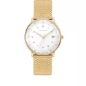 Junghans MAX BILL 33 Quartzuhr vergoldet weiss Zahlen Mesh