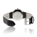Junghans MAX BILL 33 Quartzuhr Stahl weiss Zahlen Leder