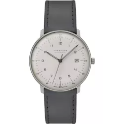 Junghans MAX BILL 38 Mega Solar Funkuhr Titan hellgrau Zahlen