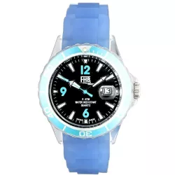 FHB Fun Watch Opaque Quartz Uhr mit Silikonband blau