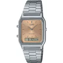 CASIO Digi-Analog Retro GMT Quartzuhr kupfer