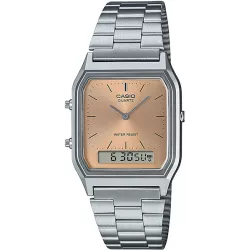 CASIO Digi-Analog Retro GMT Quartzuhr kupfer