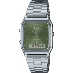 CASIO Digi-Analog Retro GMT Quartzuhr oliv