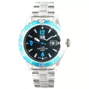 FHB Fun Watch Opaque Quartz Uhr mit Gliederarmband schwarz/türkis