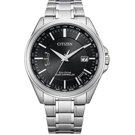 CITIZEN Global Weltzeit Eco Drive Solar Funkuhr Stahl schwarz