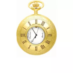 Klassik Taschenuhr Quartz Demisavonette gold
