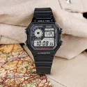 CASIO Sport-Digitaluhr Worldtimer mit 5 Alarmen schwarz