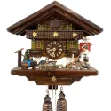 Kuckucksuhr Chalet Swiss Holz Wanduhr mechanisch 8 Tage
