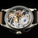 ZENO-WATCH BASEL Retro X-Large Handaufzug Skelettuhr Edelstahl