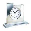 AMS Avantgarde Funk Tischuhr silber Glaseinsatz