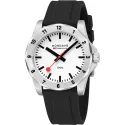 MONDAINE Numeri 42 Bahnhofsuhr weiss