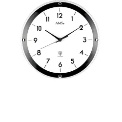 AMS Disk Funkwanduhr weiss