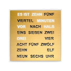 FILIUS Wort Tischuhr 20cm Messing gold