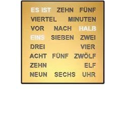 FILIUS Wort Tischuhr 28cm Messing gold