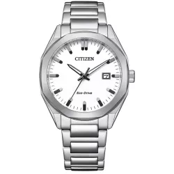 CITIZEN Klassik Eco-Drive Solaruhr Edelstahl weiss