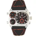 RENDEX Multitime XXL Dreizeitenuhr Chronograph Stahl