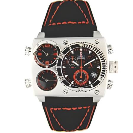 RENDEX Multitime XXL Dreizeitenuhr Chronograph Stahl