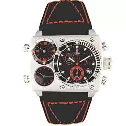 RENDEX Multitime XXL Dreizeitenuhr Chronograph Stahl