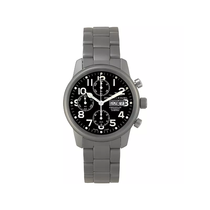 ZENO-WATCH BASEL Pilot Classic Automatik Fliegeruhr Chronograph Titan