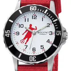 Quartz Kinderuhren Fussball rot