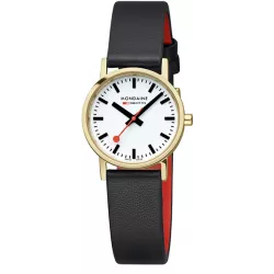 MONDAINE Classic 30 Bahnhofsuhr SBB vergoldet