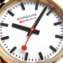 MONDAINE Classic 30 Bahnhofsuhr SBB vergoldet