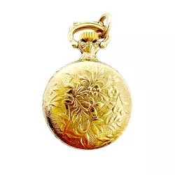 Klassik Anhängeuhr rund vergoldet Zahlen