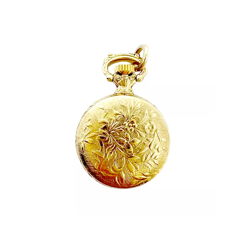 Klassik Anhängeuhr rund vergoldet Zahlen