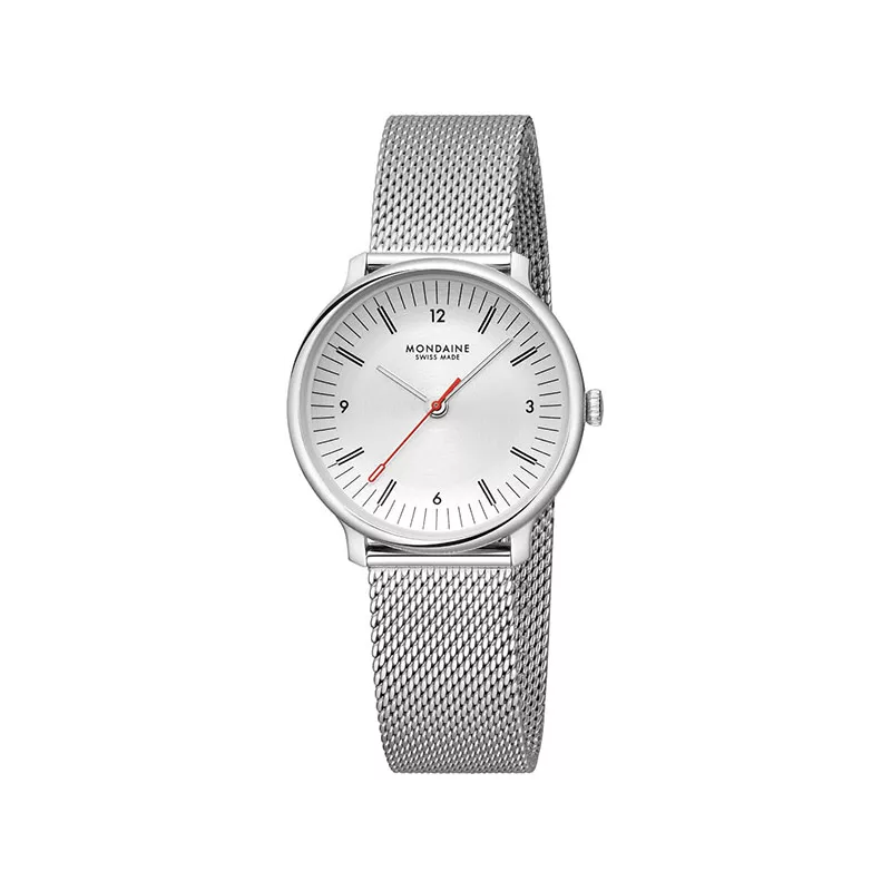 MONDAINE Doppio Quartz 33 Recy-Stahl grau